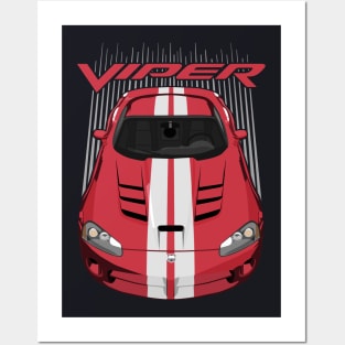 Viper SRT10-metallic red and white Posters and Art